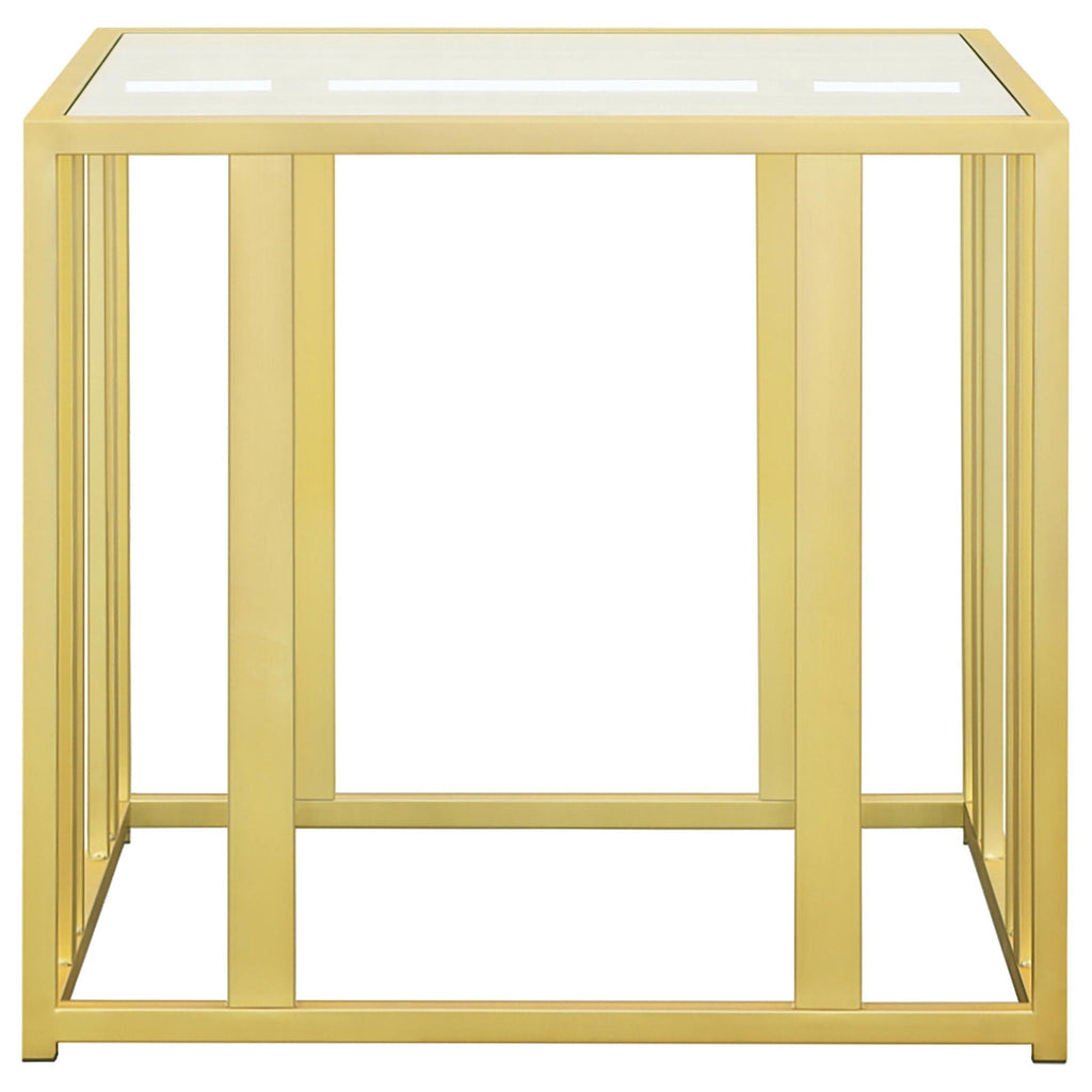 Adri 2-piece Coffee and End Table Set Matte Brass