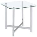 Cronin Square Tempered Glass Top Side End Table Chrome