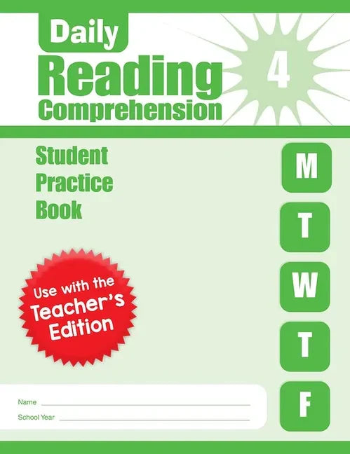 Daily Reading Comprehension, Grade 4 Student Edition Workbook - Paperback