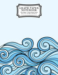 Graph Paper Notebook: Blue Waves Drawing Grid Paper Composition Notebook, Graphing Paper, Quad Ruled - Paperback