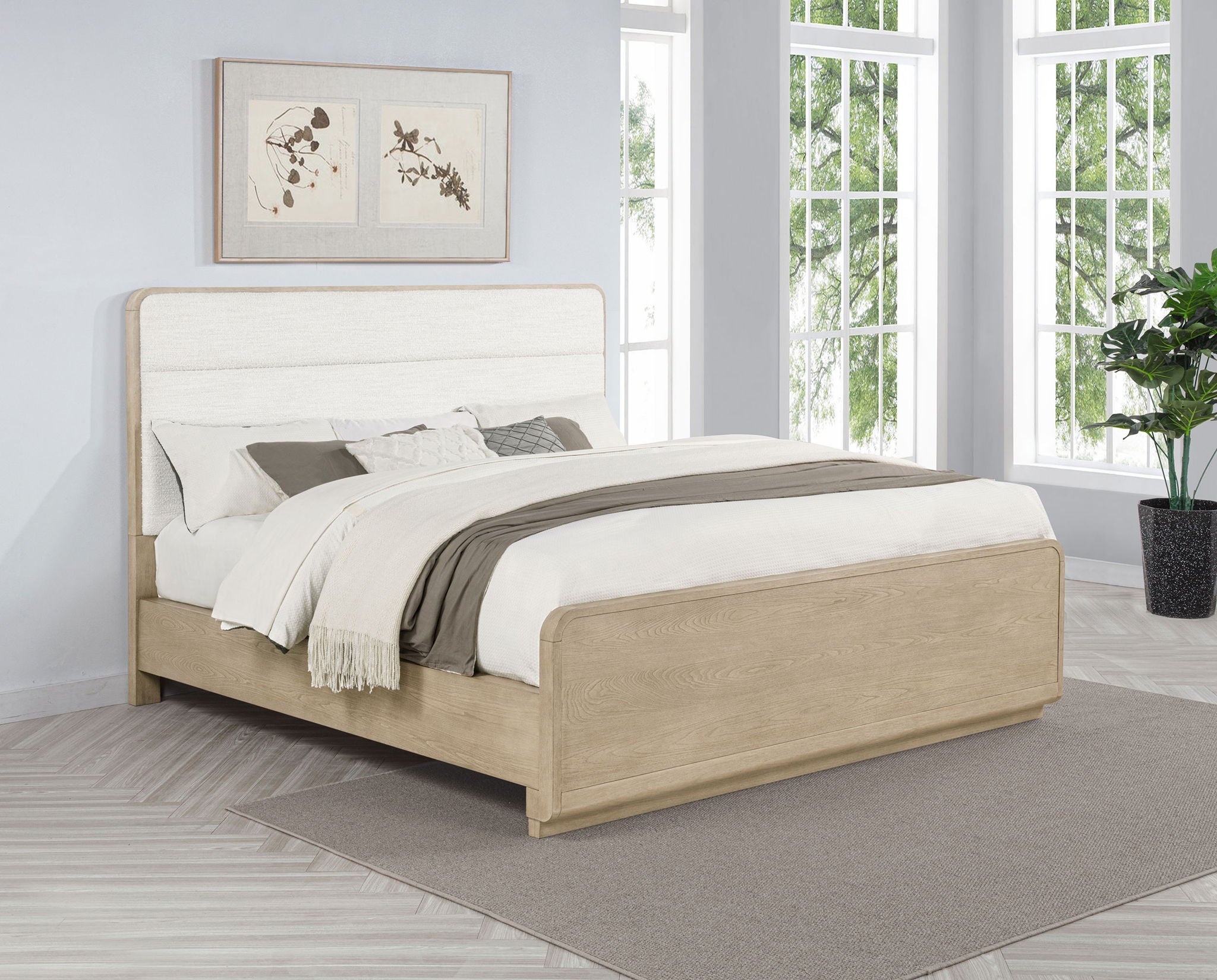 Ladera 56-inch California King Panel Bed Light Elm