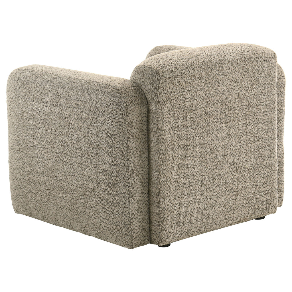 Dorset Fabric Upholstered Round Track Arm Accent Chair Brown