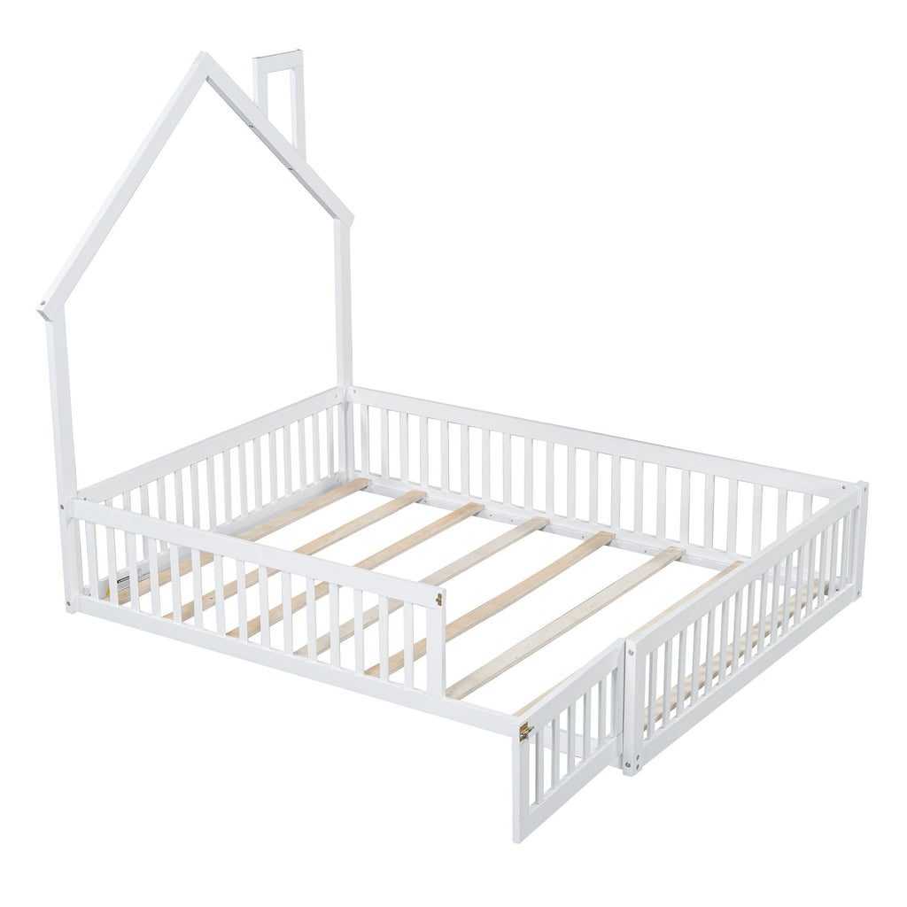 House Platform Bed With Guardrail