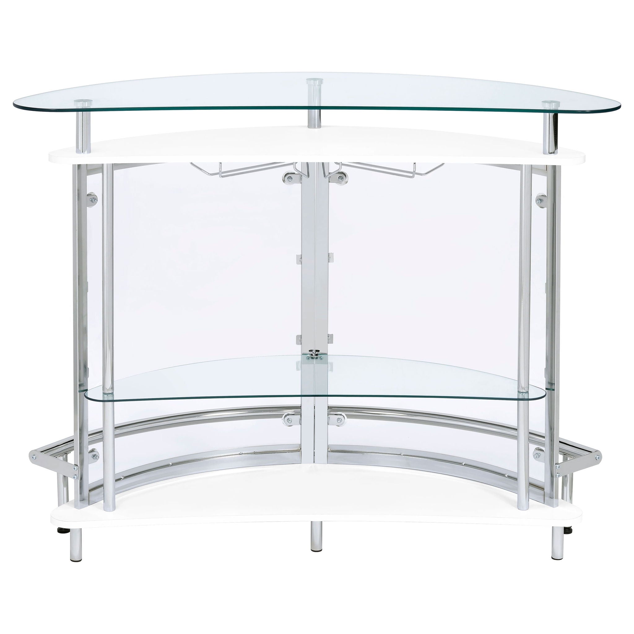 Amarillo Freestanding Glass Top Home Bar Wine Cabinet White