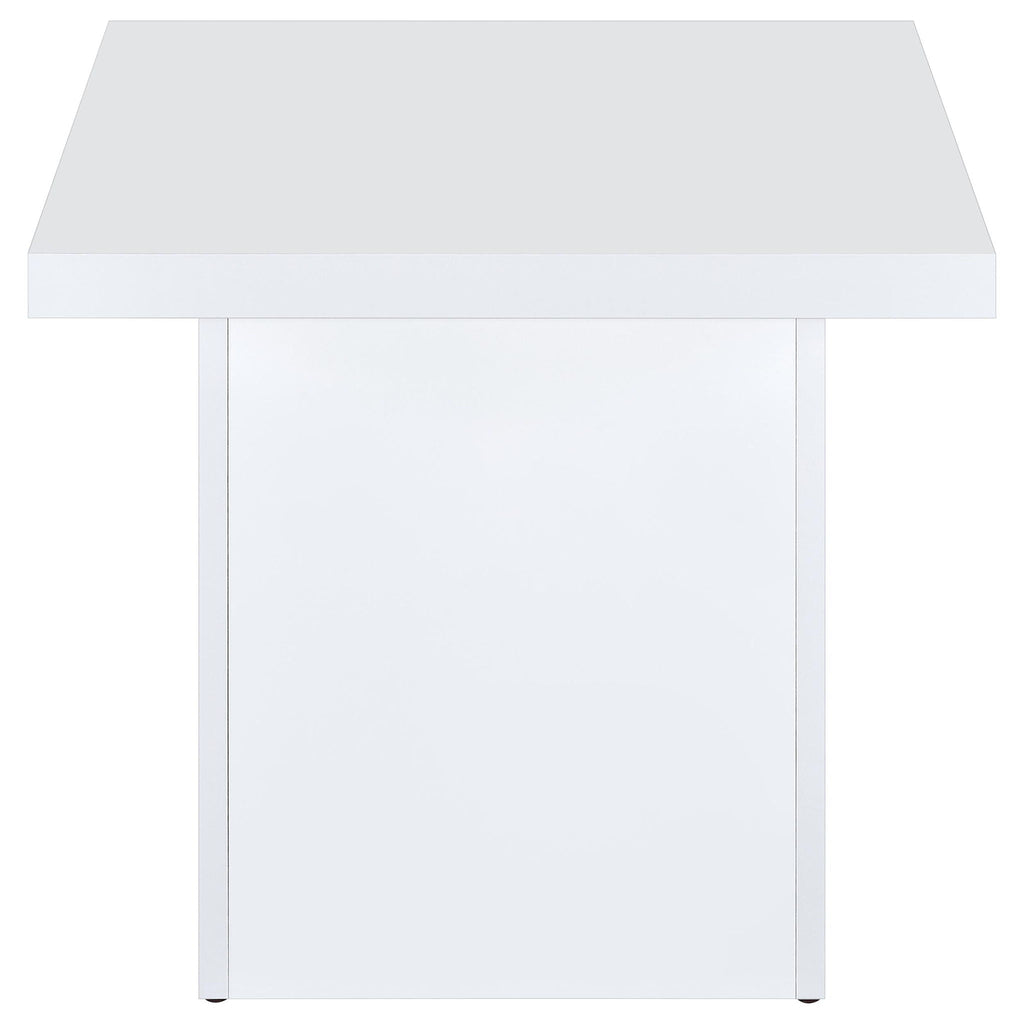 Devar 2-piece Square Coffee End Table Set White High Gloss