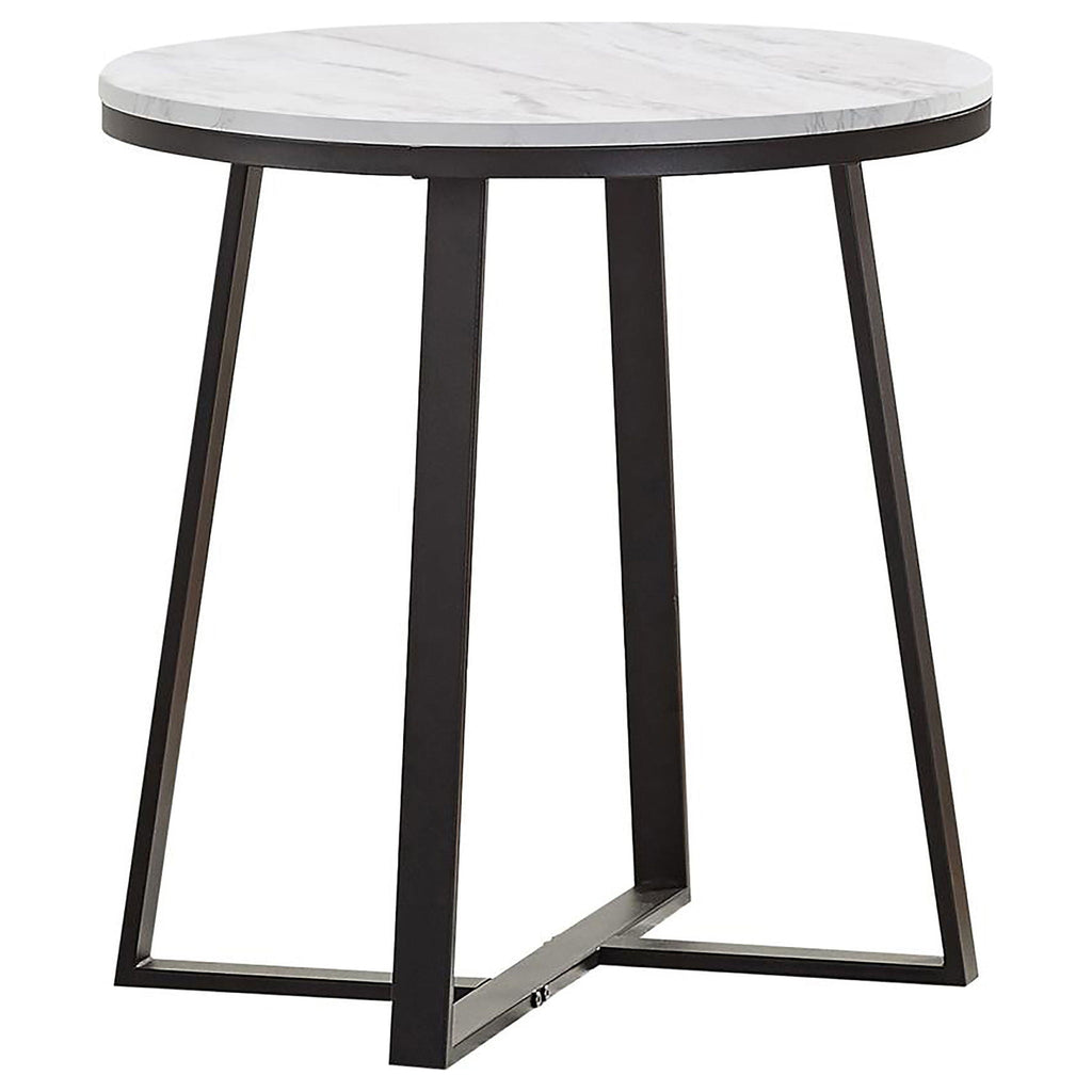 Hugo 3-piece Coffee and End Table Set White Faux Marble