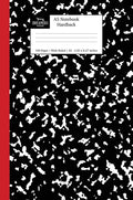 A5 Notebook Hardback: Black and Red Spine Marble Wide Rule Journal - Hardcover