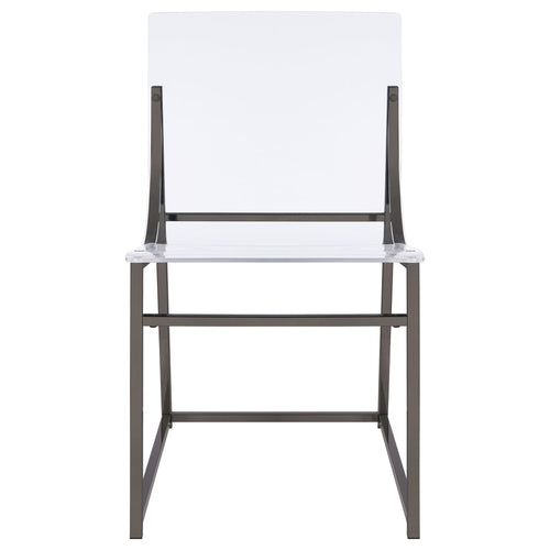 Adino Acrylic Dining Side Chair Black Nickel (Set of 2)