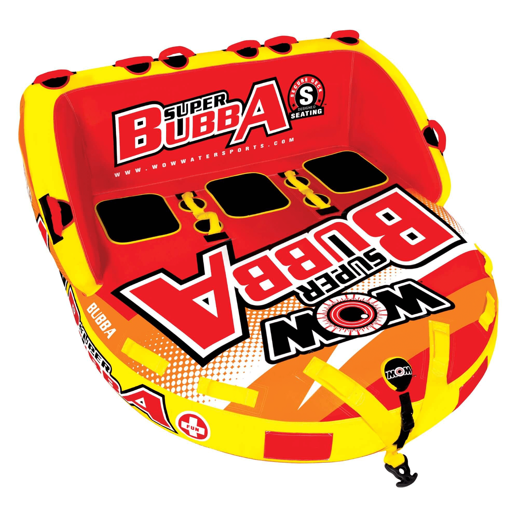 WOW Watersports Super Bubba 1-3 Person Inflatable Towable Deck Tube