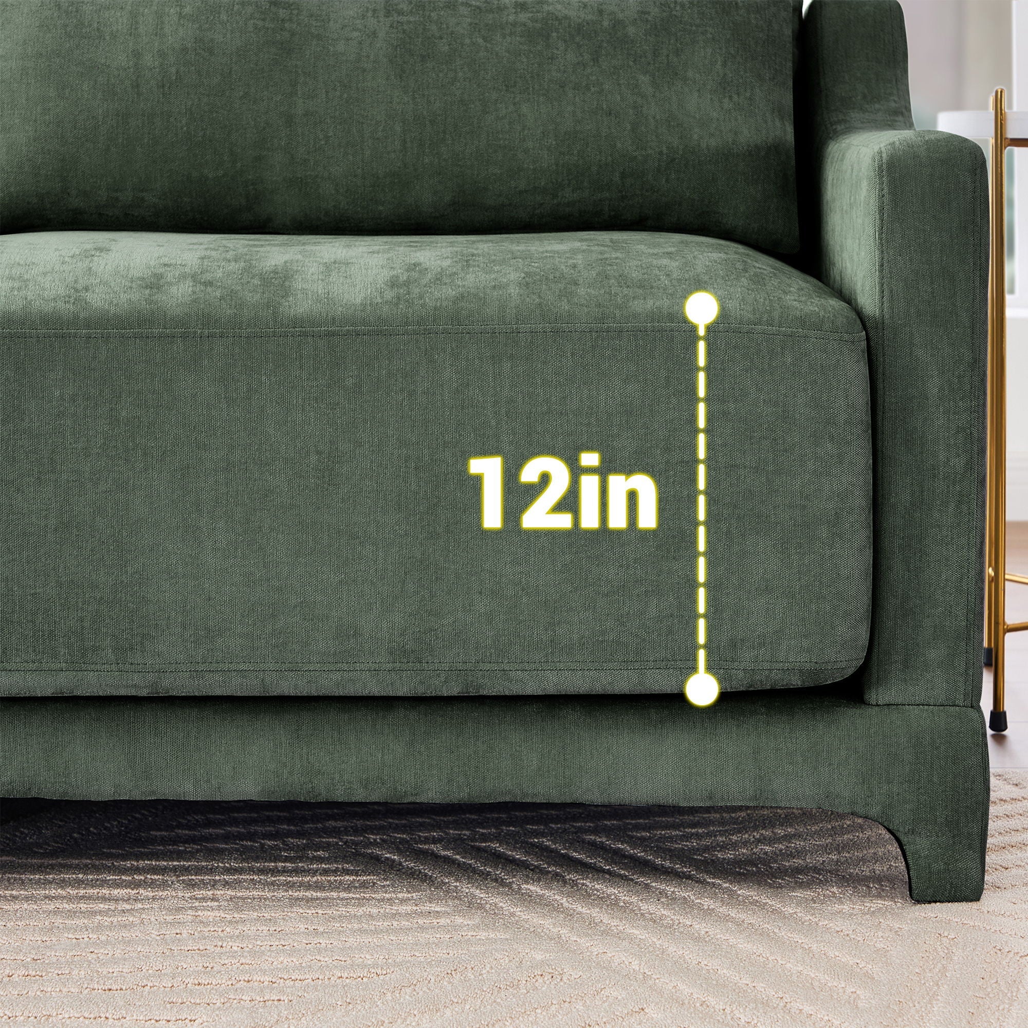 Stylish Sofa With Ottoman And Lumbar Pillows, Ergonomic Design