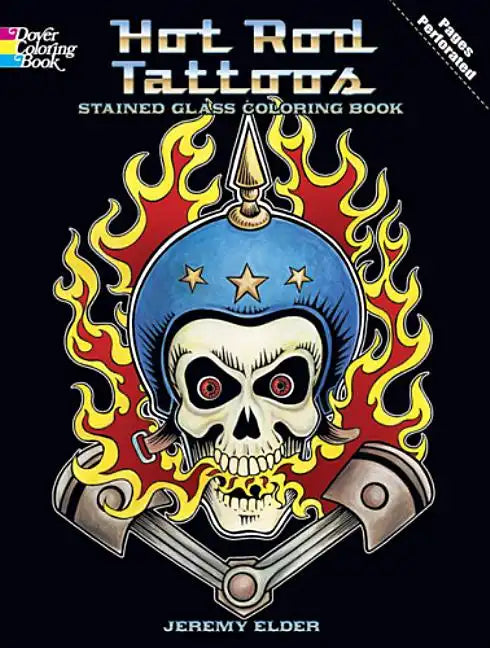 Hot Rod Tattoos Stained Glass Coloring Book - Paperback