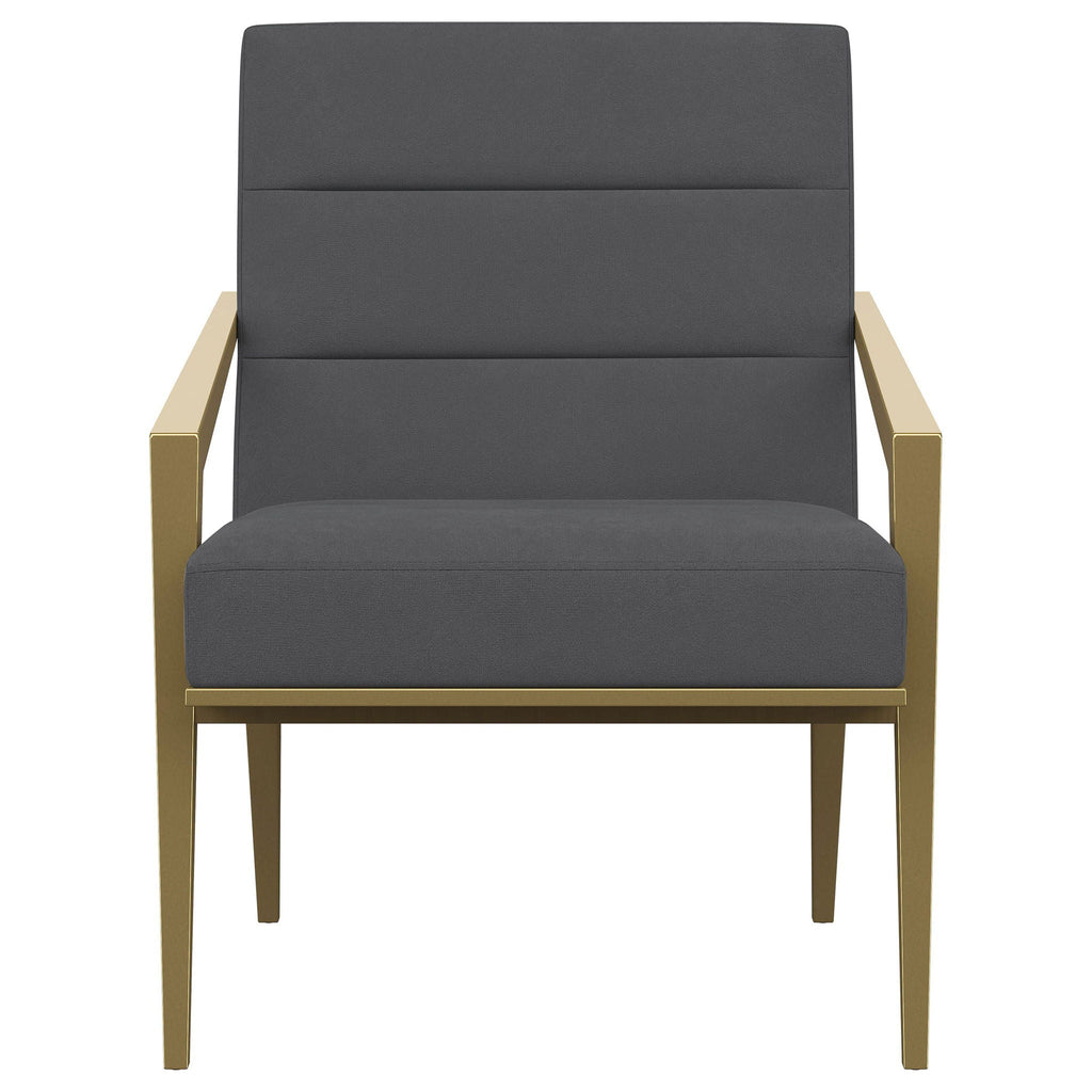 Kirra Upholstered Metal Arm Accent Chair Dark Grey