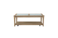 Frosted Glass Top Cocktail Table With Casters - Sand