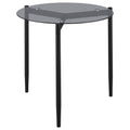 Rosalie Round Smoked Glass Top End Table Grey