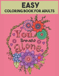 Easy Coloring Book For Adults: 54 Motivational Quotes - Paperback