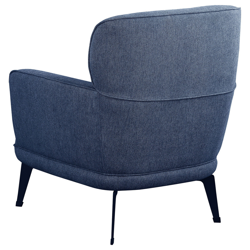 Andrea Upholstered Crescent Arm Accent Chair Blue