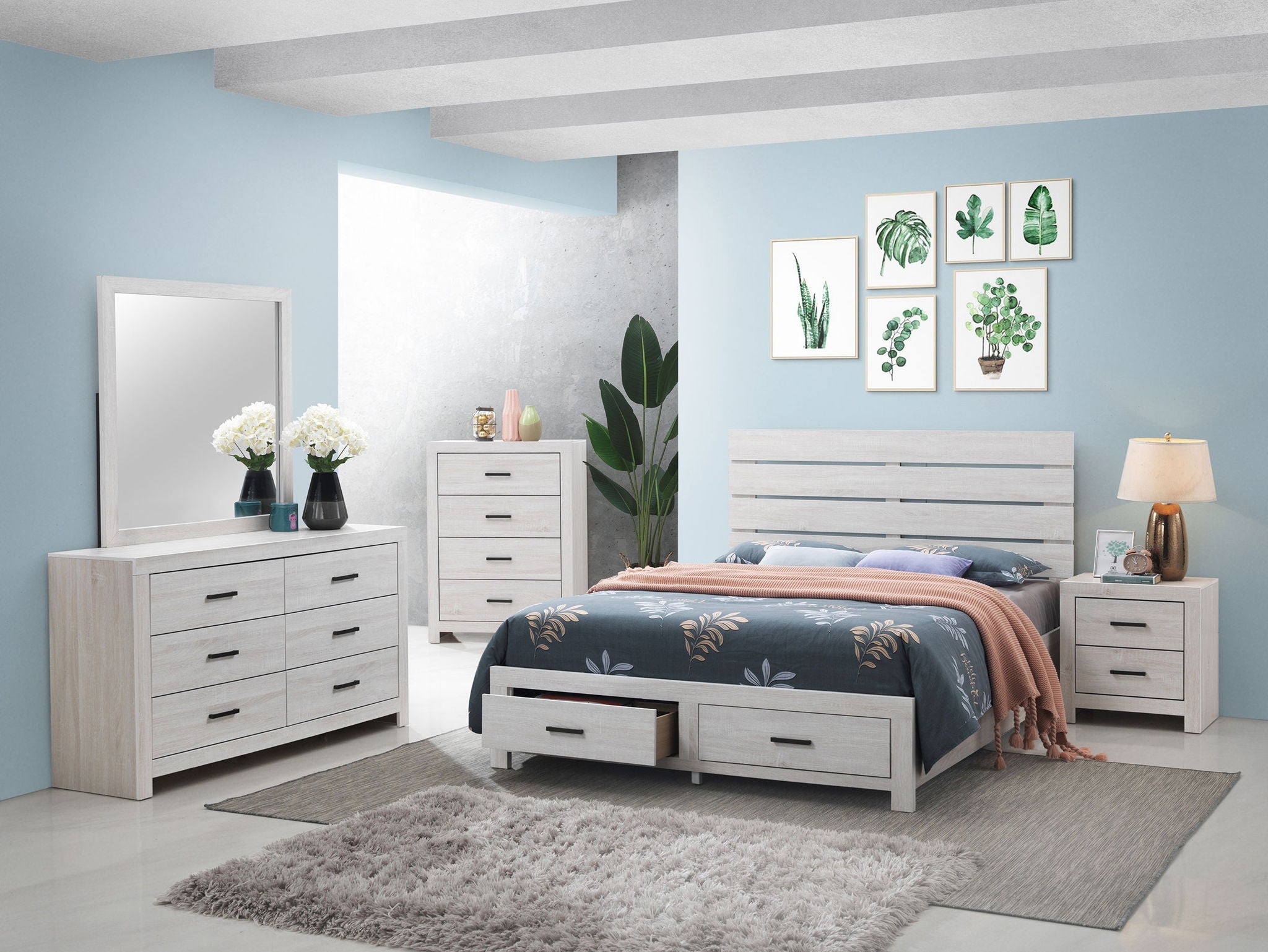 Brantford 5-piece Queen Bedroom Set Coastal White