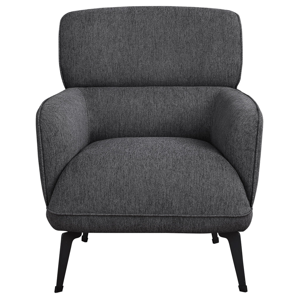 Andrea Upholstered Crescent Arm Accent Chair Grey
