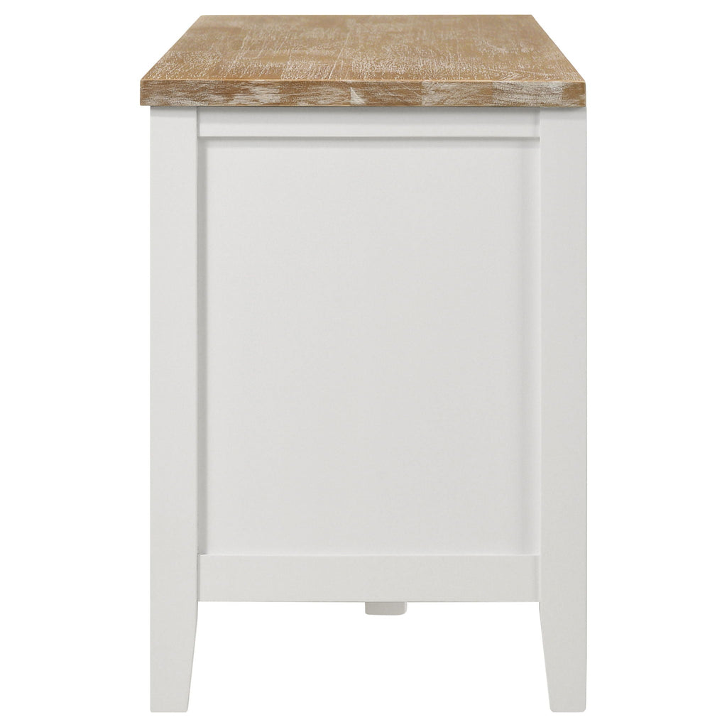 Hollis 2-door Wood 67-inch TV Stand with Drawer Brown and White