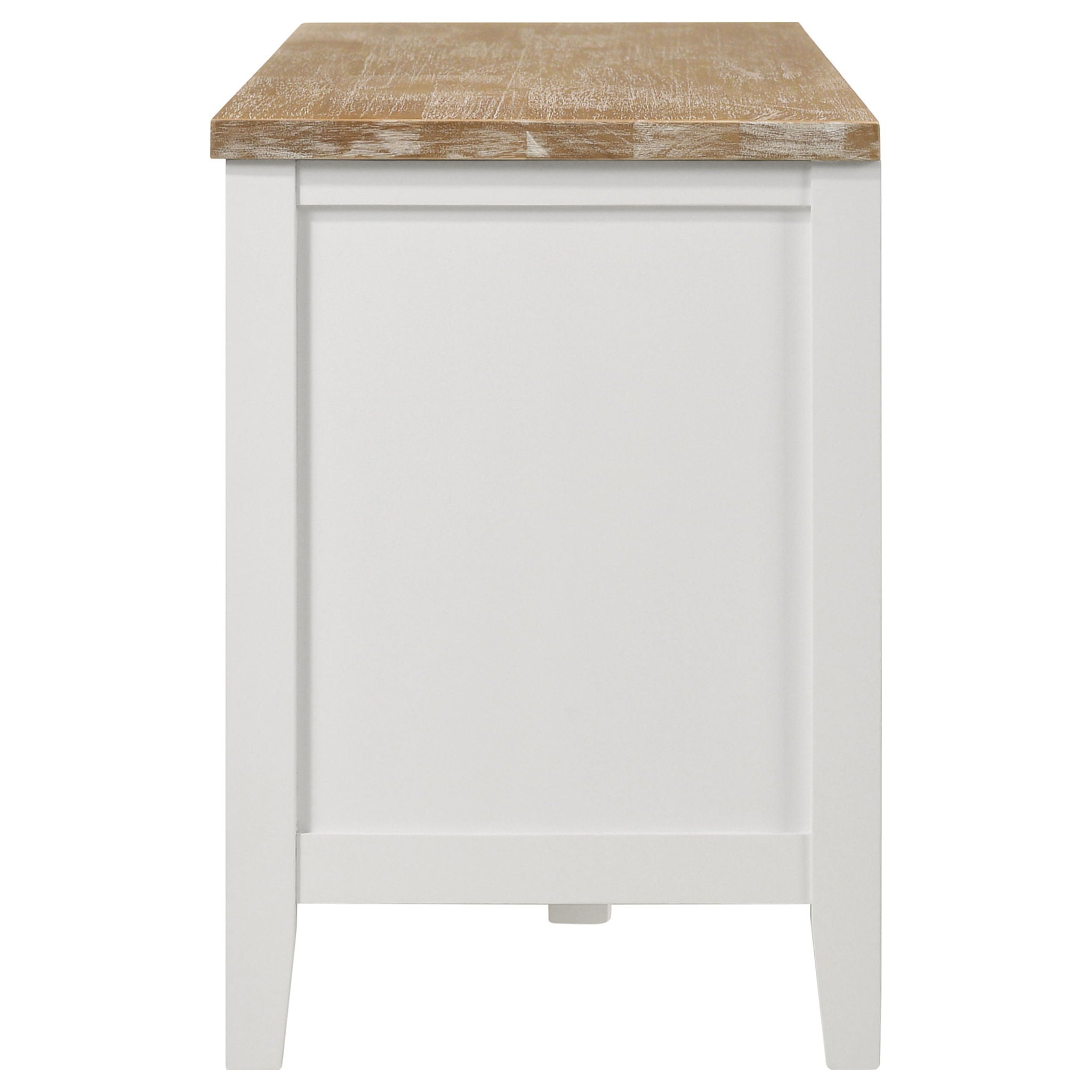 Hollis 2-door Wood 67-inch TV Stand with Drawer Brown and White