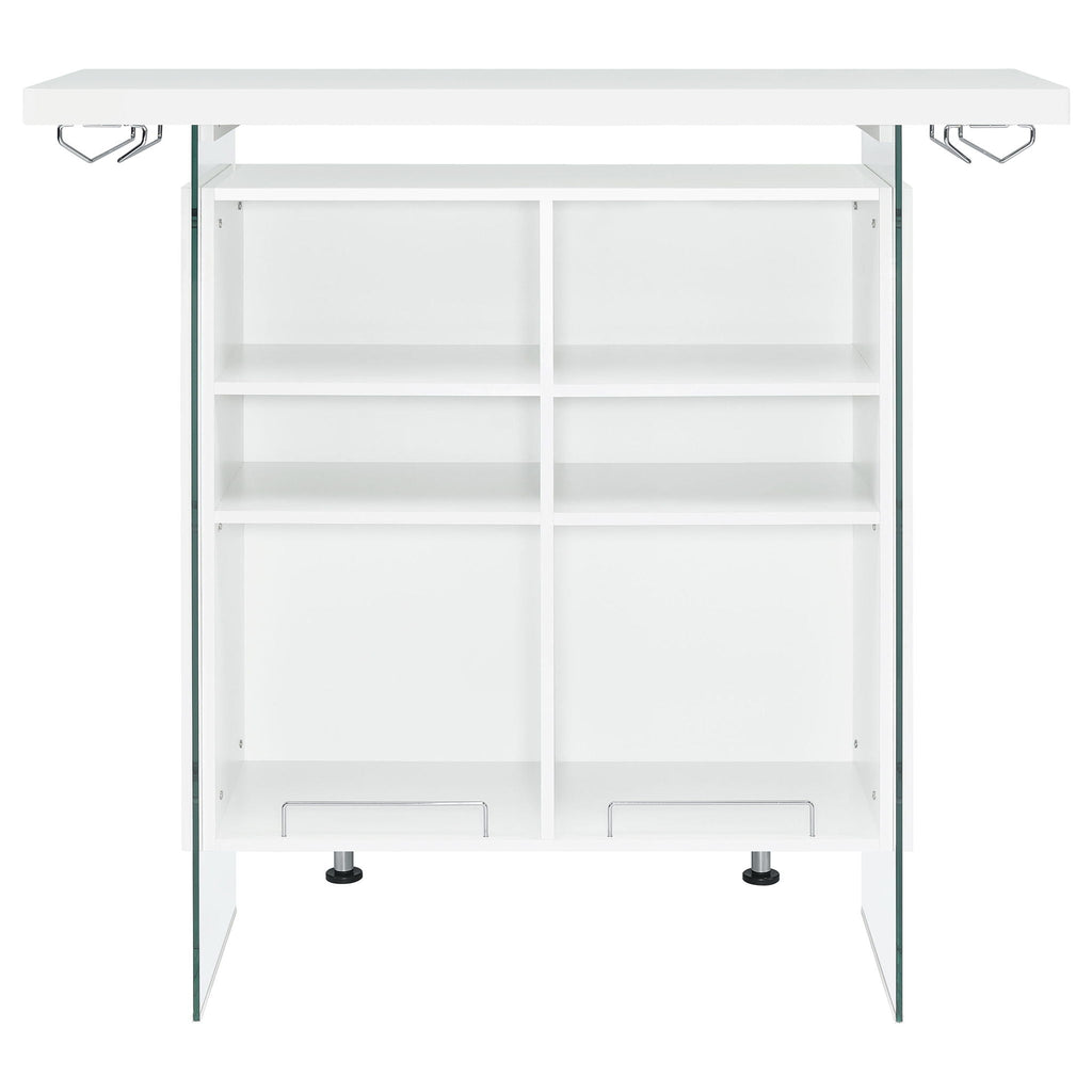 Acosta Freestanding Home Bar Wine Cabinet White High Gloss