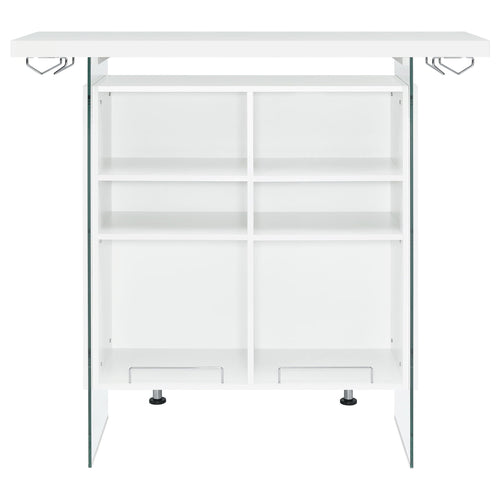 Acosta Freestanding Home Bar Wine Cabinet White High Gloss