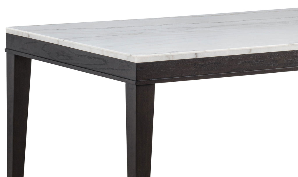 Averill 7-piece White Marble Top Dining Set Tan and Coffee Bean