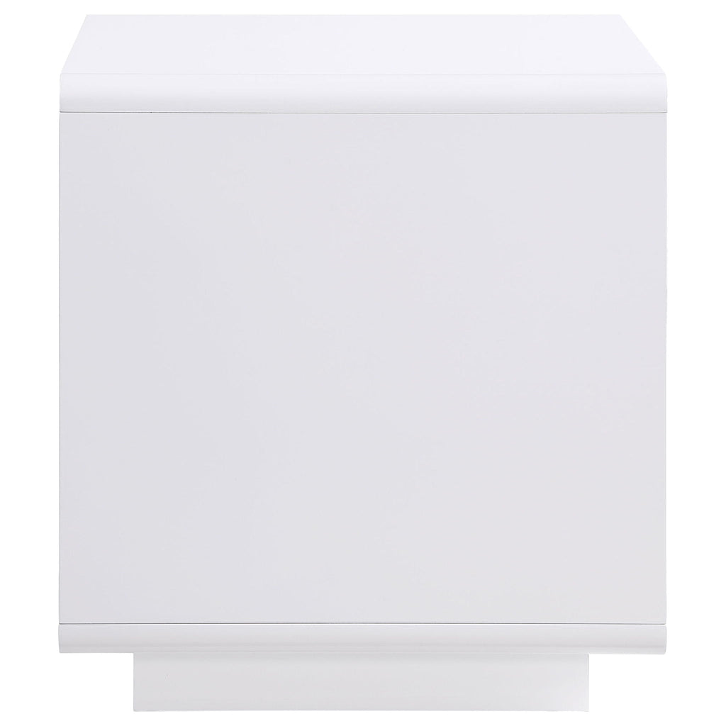 Paseo Square End Side Table White High Gloss