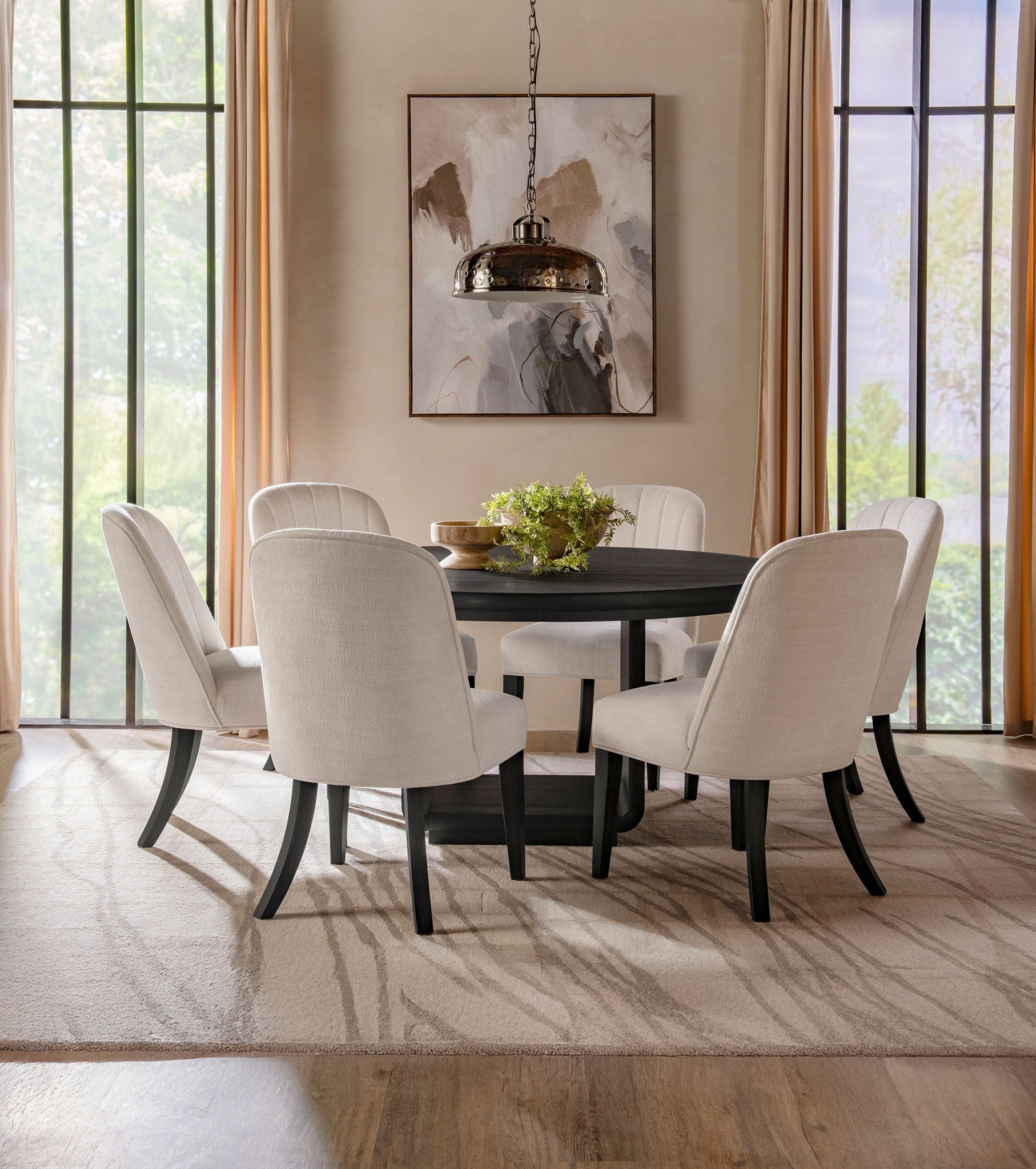 Franklin 36-inch Round Pedestal Coffee Table Grey and Dark Brown