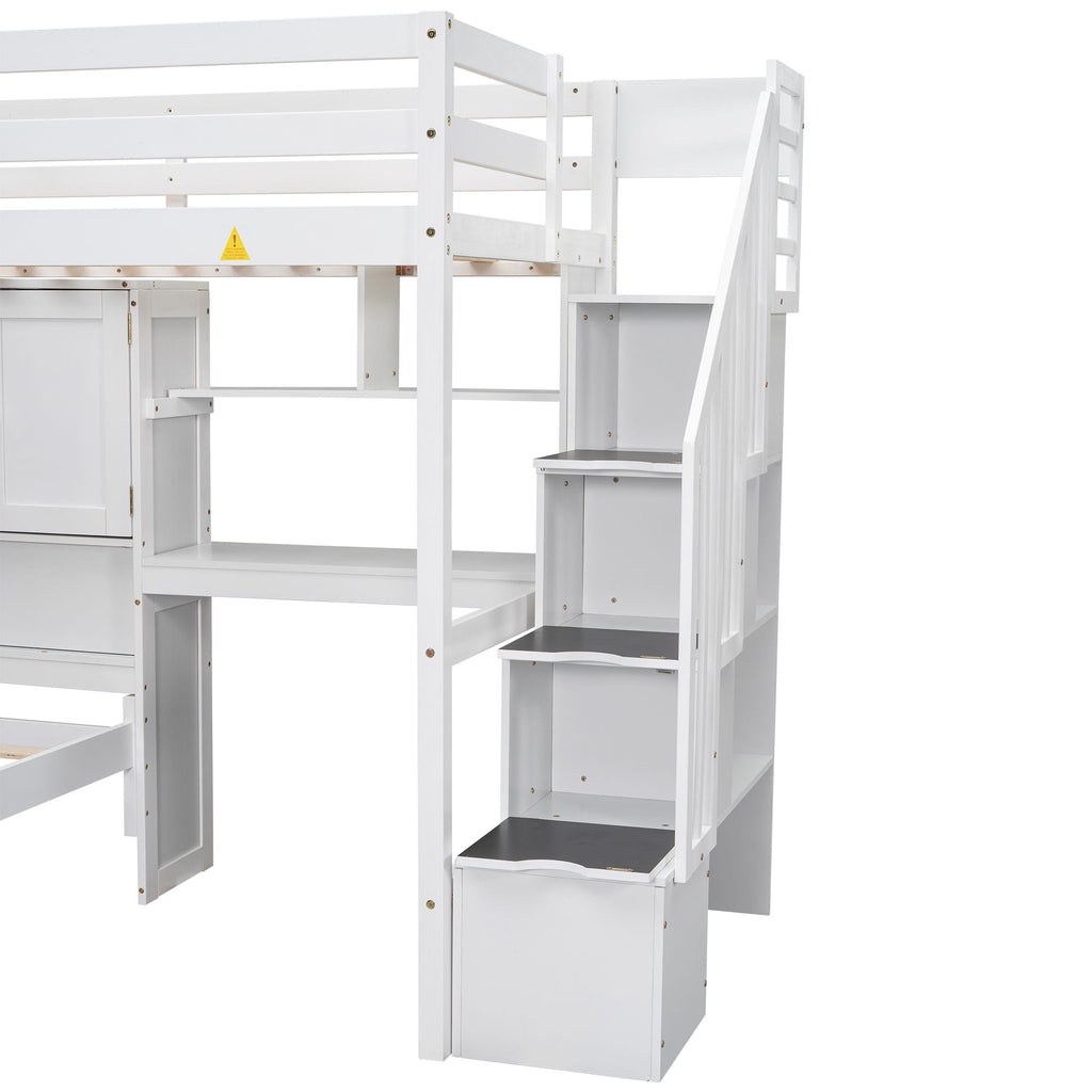 Loft Bed With Built In Desk And Staircase