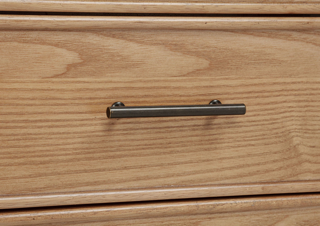 Vermes 66-inch 7-drawer Computer Desk with Power Outlet Light Ash