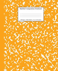 Marbled Composition Notebook: Orange Marble Wide Ruled Paper Subject Book - Paperback