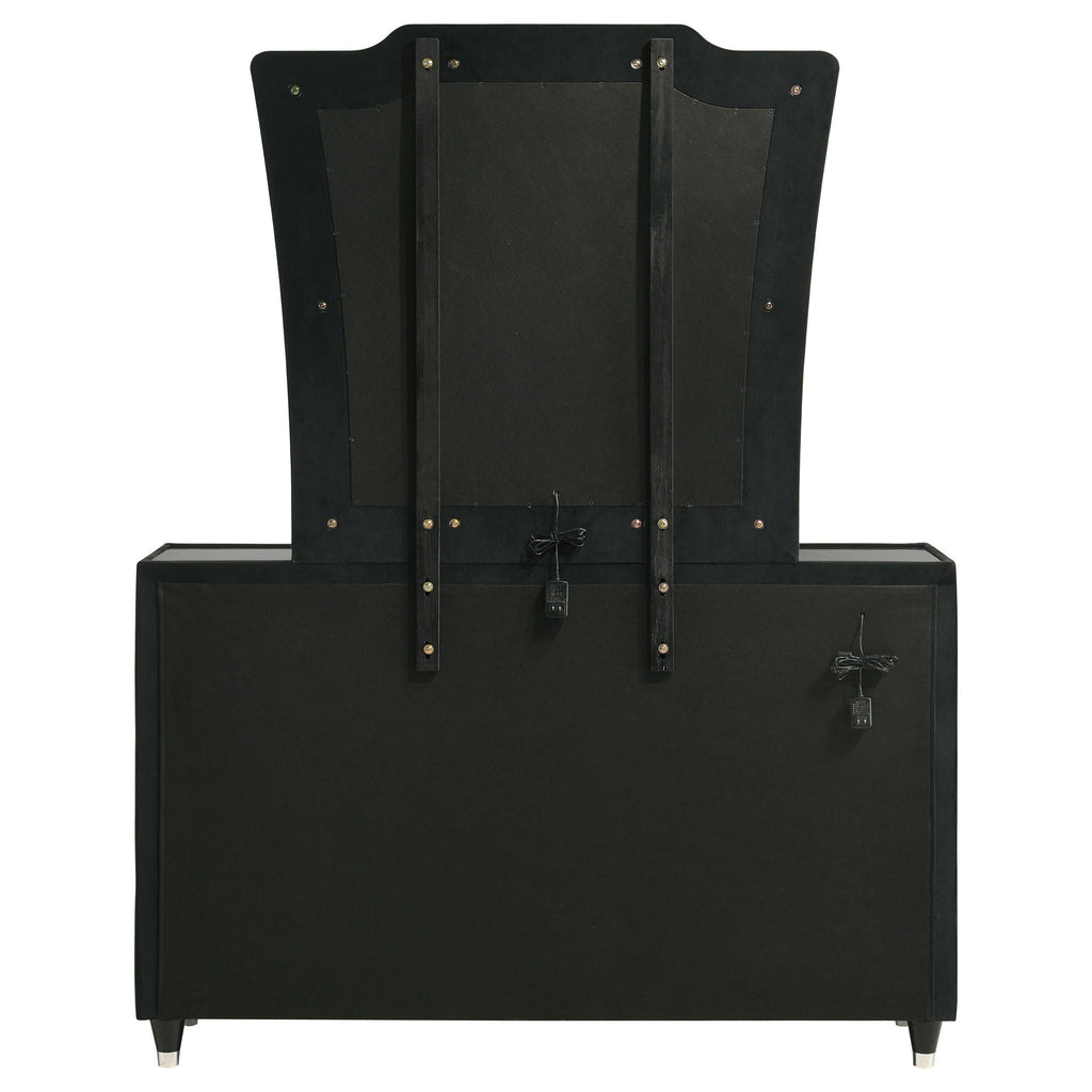 Lorient 8-drawer LED Dresser with Mirror Black