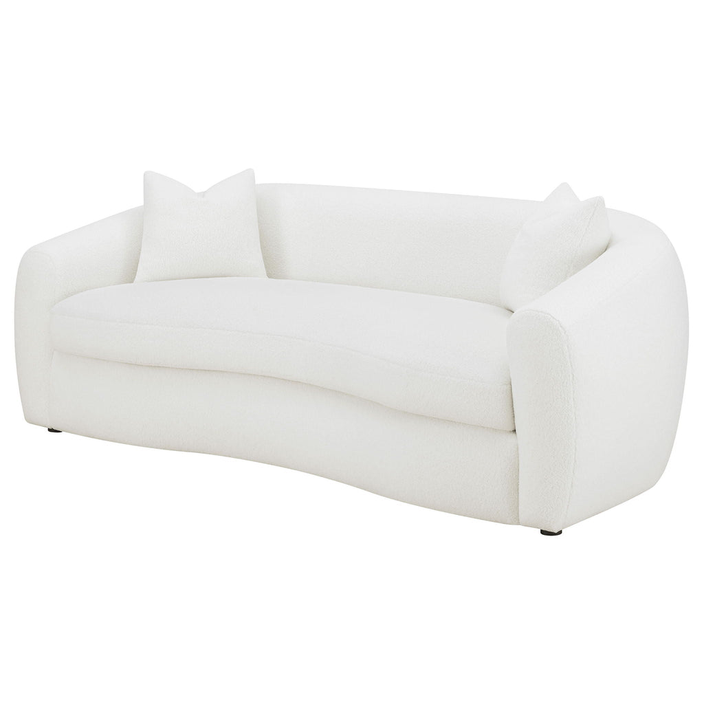 Isabella Faux Sheepskin Upholstered Sofa Natural