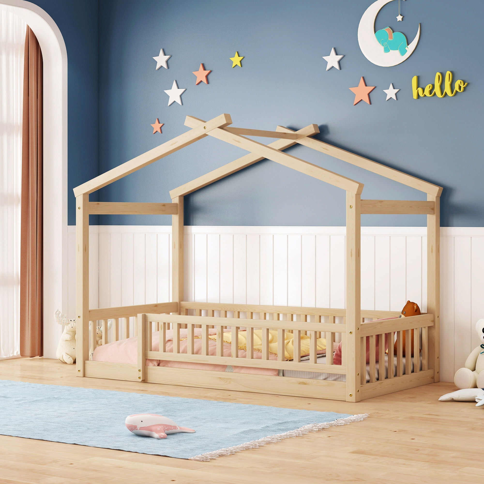 Bed House Bed Frame With Fence