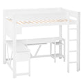 Gaming Loft Bed With Desk, Storage Shelves, LED And Charging Station