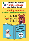 Trace and Learn Numbers Math Activity Book ages 3-6 Pre-School to 1st Grade - Paperback