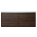Modern Floating Bathroom Vanity With Dual Resin Sink, Soft Close Drawers