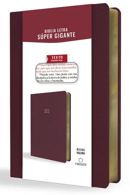 Biblia Reina Valera Letra Súper Gigante, Símil Piel Vinotinto / Spanish Bible Reina Valera Super Giant Print, Burgundy Leathersoft - Paperback