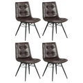 Aiken Faux Leather Upholstered Dining Side Chair Dark Brown (Set of 4)