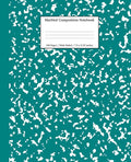 Marbled Composition Notebook: Teal Marble Wide Ruled Paper Subject Book - Paperback
