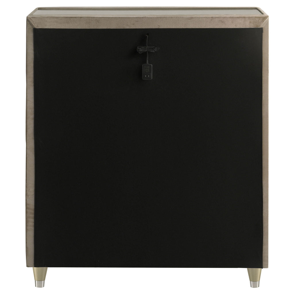 Lorient 5-drawer LED Chest of Drawers Ivory and Camel
