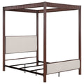 Zimmerlee 89-inch Metal Eastern King Canopy Bed Rust Brown