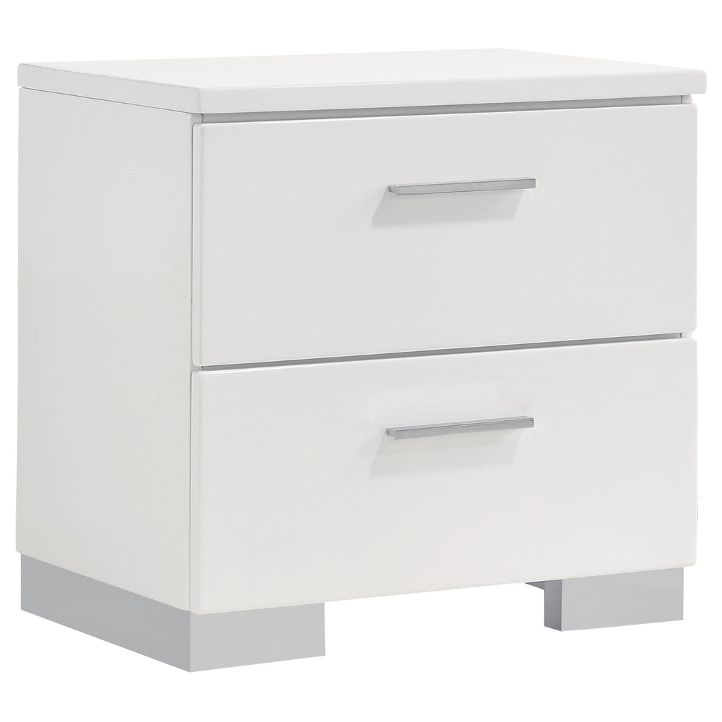 Felicity 4-piece California King Bedroom Set White High Gloss
