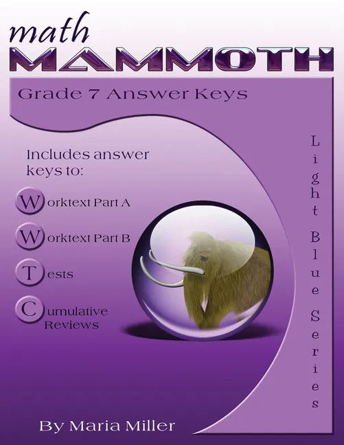Math Mammoth Grade 7 Answer Keys - Paperback