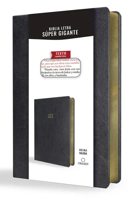 Biblia Reina Valera Letra Súper Gigante, Símil Piel Negro / Spanish Bible Reina Valera Super Giant Print, Black Leathersoft - Paperback