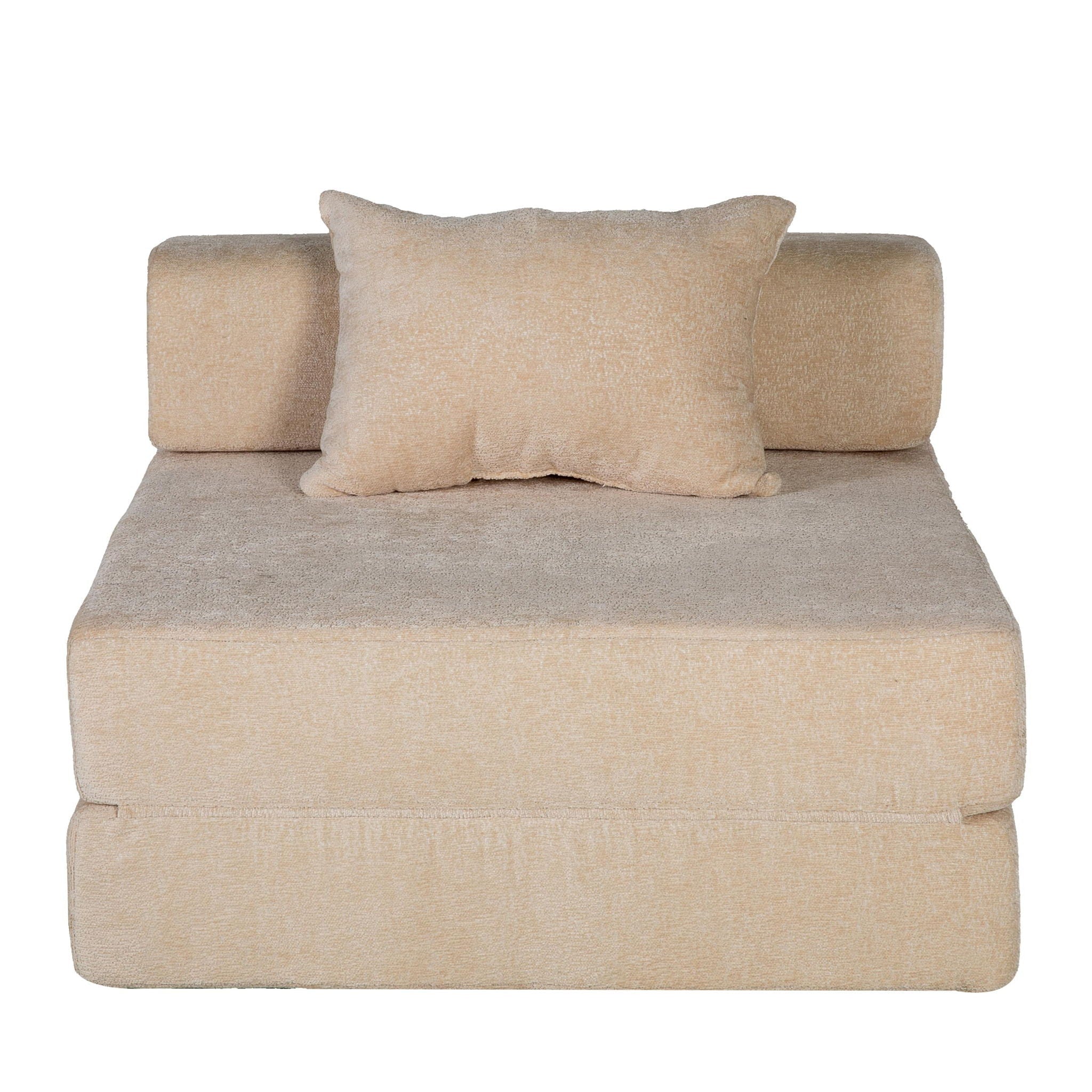 Convertible Floor Sofa Bed With Fixed Shape Frame For Living Room