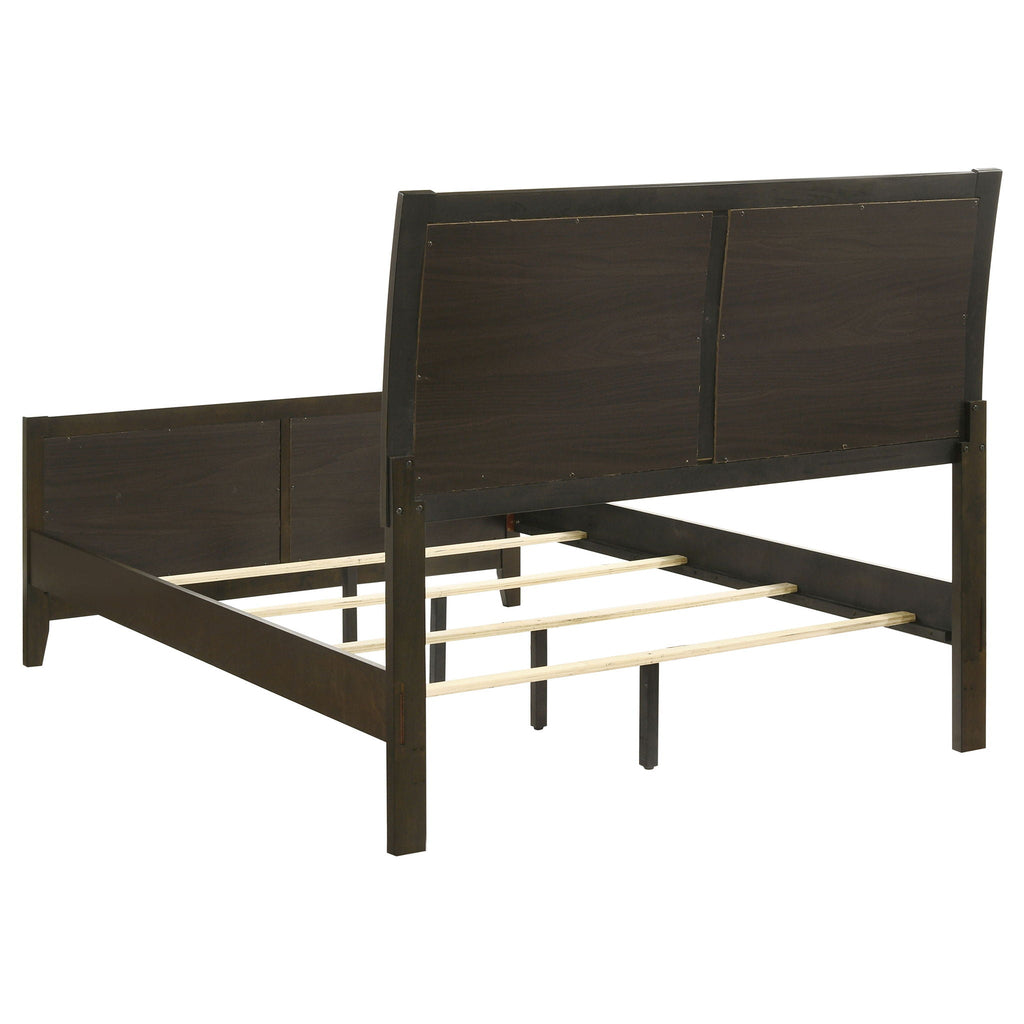Wilkes 51-inch Upholstered Full Bed Dark Cocoa