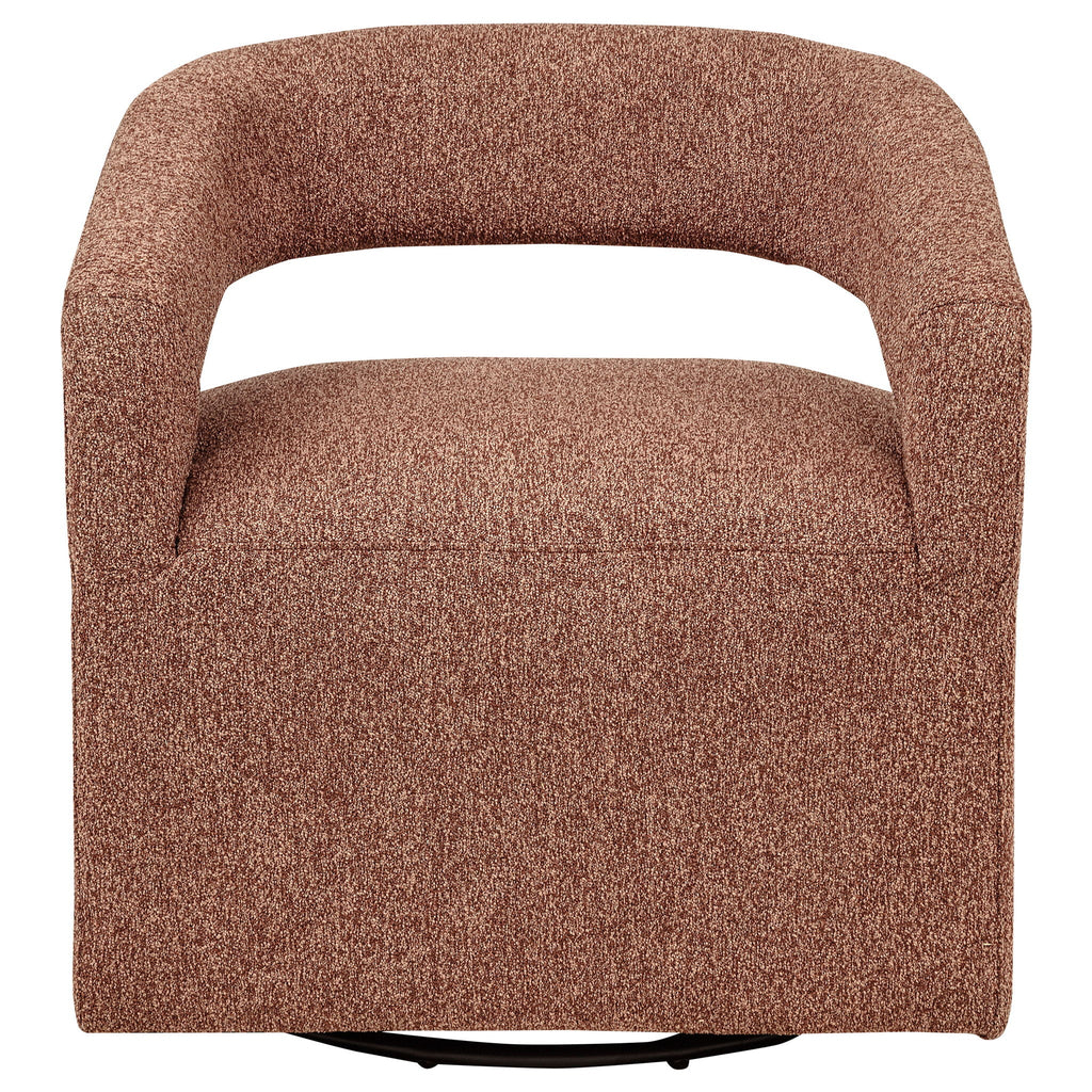 Westhill Boucle Upholstered Swivel Accent Chair Berry