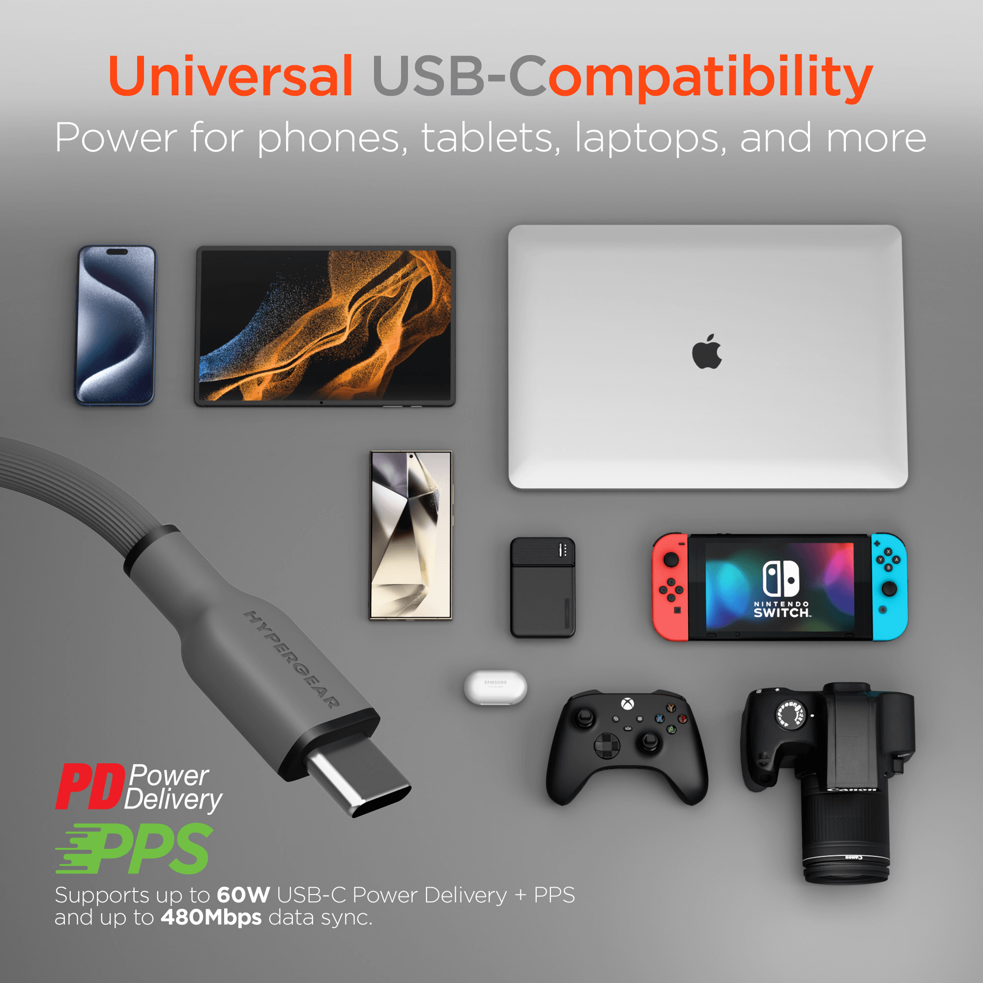 HyperGear Flexi PRO USB-C to USB-C Cable 4ft